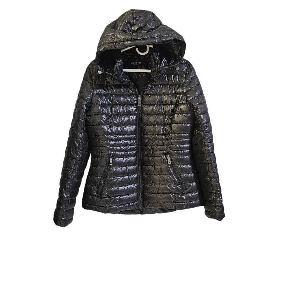 Kenneth Cole Women Puffer Jacket Black Warm Size Medium